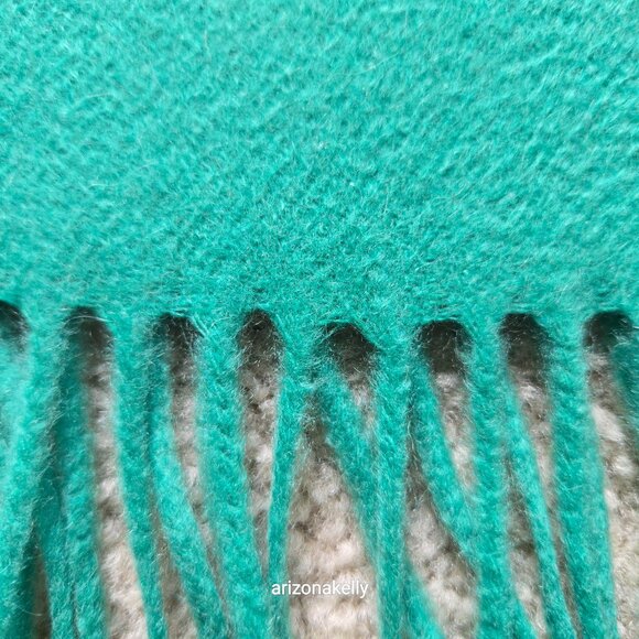 Ann Taylor Cashmere Green Fringed Scarf - Picture 9 of 16